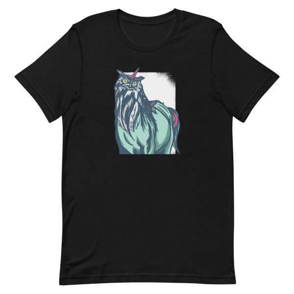unisex-staple-t-shirt-black-front-6a17ae528e0a0.jpg Owl Unicorn T-Shirt