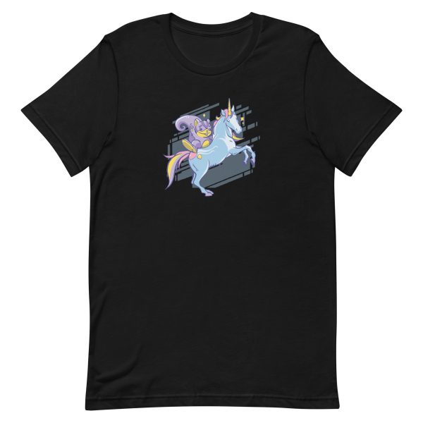 unisex-staple-t-shirt-black-front-6a17b24cb88cc.jpg Chipmunk Unicorn T-Shirt