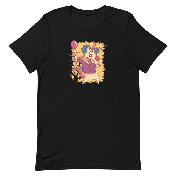 unisex-staple-t-shirt-black-front-6a17b8c7c5724.jpg Unicorn Clown T-Shirt