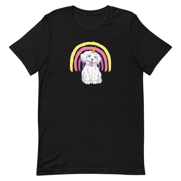 unisex-staple-t-shirt-black-front-6a17dd5fb4ced.jpg Rainbow Unicorn Dog T-Shirt