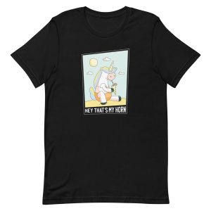 unisex-staple-t-shirt-black-front-6a17ea480c633.jpg Unicorn Drink T-Shirt
