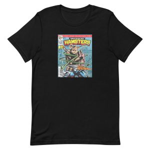 unisex-staple-t-shirt-black-front-6a18115c05ce3.jpg Hamster Comic Cover T-Shirt