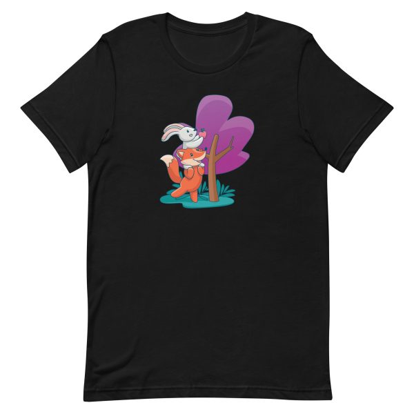 unisex-staple-t-shirt-black-front-6a181b5605f68.jpg Fox and Bunny T-Shirt