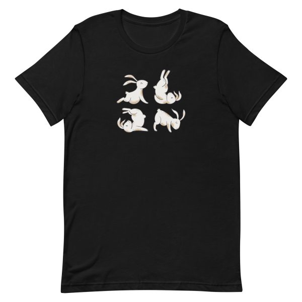 unisex-staple-t-shirt-black-front-6a181c563c1d6.jpg Yoga Rabbits T-Shirt