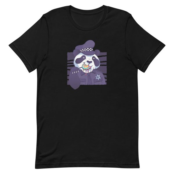 unisex-staple-t-shirt-black-front-6a182e2c690b2.jpg Policeman Panda T-Shirt