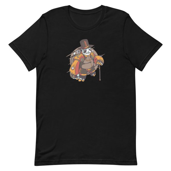 unisex-staple-t-shirt-black-front-6a182f8849239.jpg Steampunk Panda T-Shirt