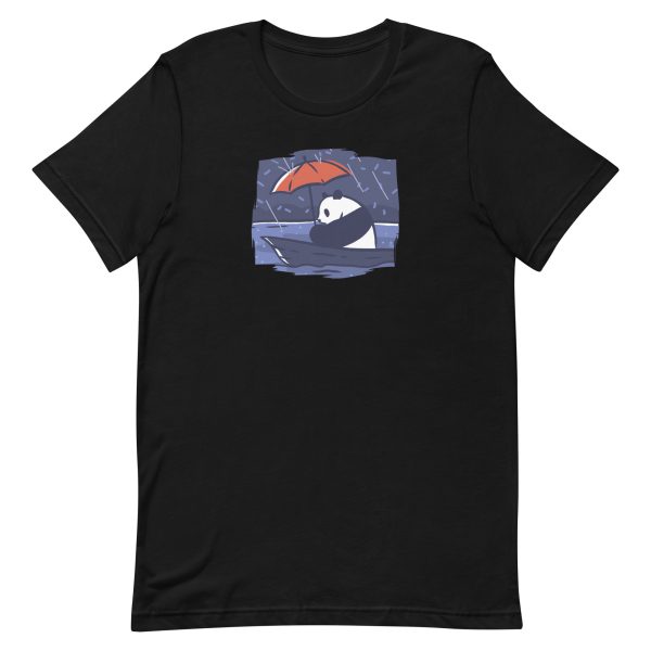 unisex-staple-t-shirt-black-front-6a184798a2d1b.jpg Panda Under Rain T-Shirt