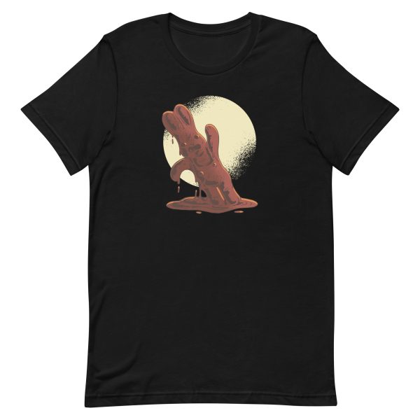 unisex-staple-t-shirt-black-front-6a18ec6e6f124.jpg Chocolate Easter Bunny T-Shirt