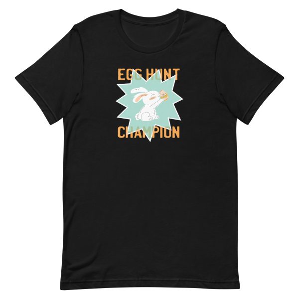 unisex-staple-t-shirt-black-front-6a18f5dbf33ab.jpg Egg Hunt Champion T-Shirt