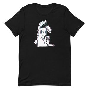 unisex-staple-t-shirt-black-front-6a18f7a76976c.jpg Trippy Bunny T-Shirt
