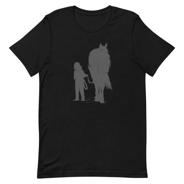 unisex-staple-t-shirt-black-front-6a18f9bb5d2d2.jpg Girl With Horse T-Shirt