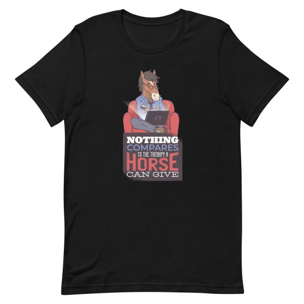 unisex-staple-t-shirt-black-front-6a191af96cbfe.jpg Horse Therapy T-Shirt