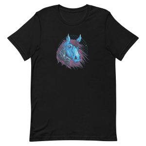 unisex-staple-t-shirt-black-front-6a191c6758c4f.jpg Neon Horse T-Shirt