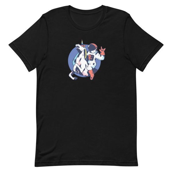 unisex-staple-t-shirt-black-front-6a191d512dbe0.jpg Astronaut Unicorn T-Shirt
