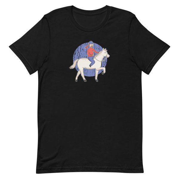 unisex-staple-t-shirt-black-front-6a191df478345.jpg Girl Riding Horse T-Shirt