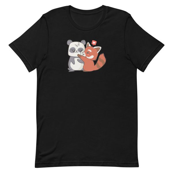 unisex-staple-t-shirt-black-front-6a193d7f87769.jpg Panda Cartoon Love T-Shirt