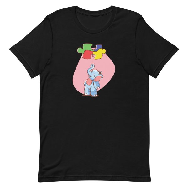 unisex-staple-t-shirt-black-front-6a196ee4436db.jpg Elephant Puzzle Ballon T-Shirt