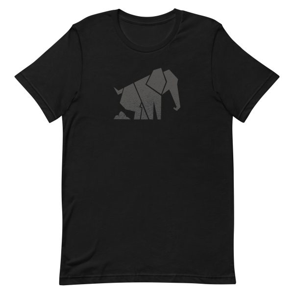 unisex-staple-t-shirt-black-front-6a197b9e9e486.jpg Geometric Elephant T-Shirt