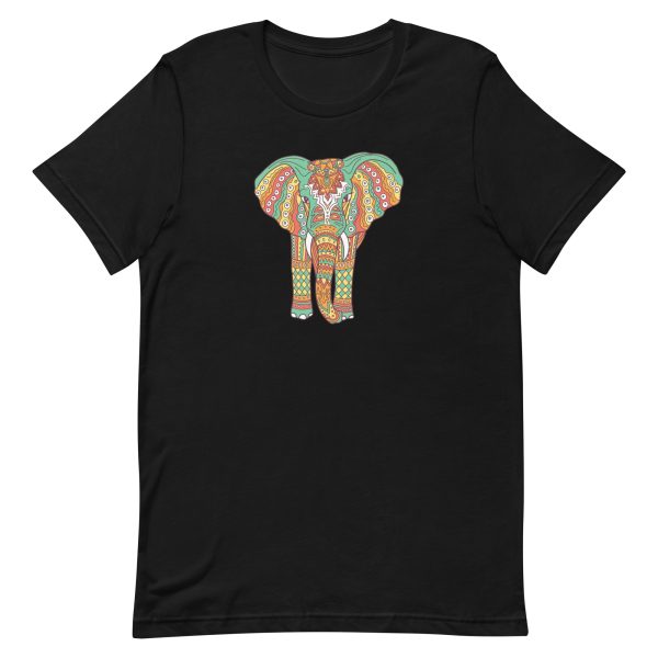unisex-staple-t-shirt-black-front-6a1983ac6ae4a.jpg Colorful Elephant Mandala T-Shirt