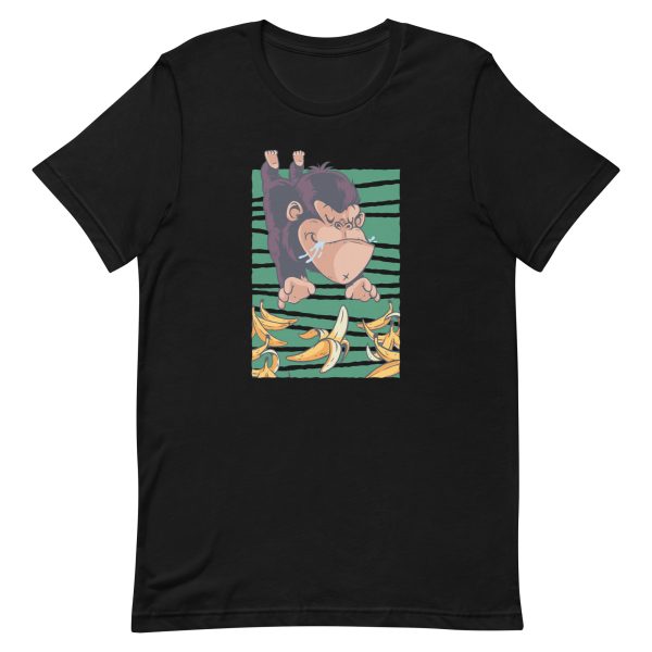 unisex-staple-t-shirt-black-front-6a1ad99010959.jpg Gorilla Chasing Bananas T-Shirt