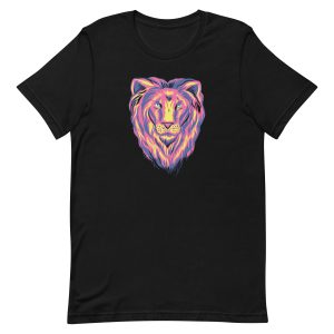 unisex-staple-t-shirt-black-front-6a1af24087e76.jpg Colorful Lion T-Shirt