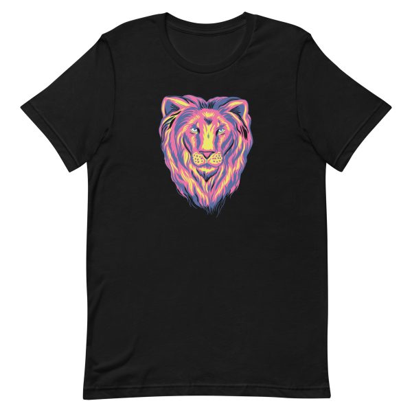 unisex-staple-t-shirt-black-front-6a1af24087e76.jpg Colorful Lion T-Shirt