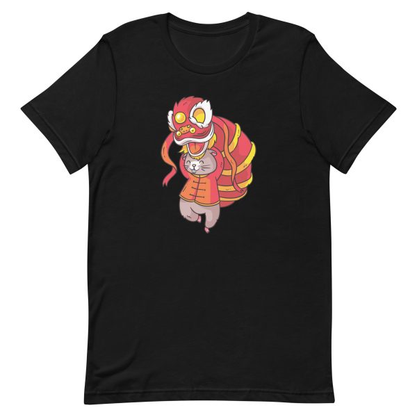unisex-staple-t-shirt-black-front-6a1b023621962.jpg Chinese Rat Lion Dancer T-Shirt