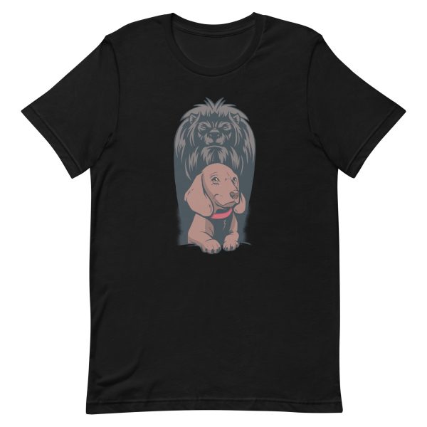 unisex-staple-t-shirt-black-front-6a1bb8df07956.jpg Dog Lion Shadow T-Shirt