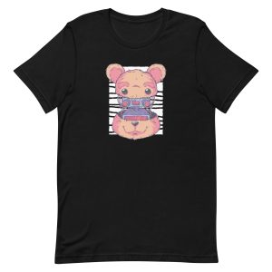 unisex-staple-t-shirt-black-front-6a1bc676a8347.jpg Robot Teddy Bear T-Shirt