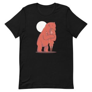 unisex-staple-t-shirt-black-front-6a1bde30b8f74.jpg Girl Hugging Bear T-Shirt