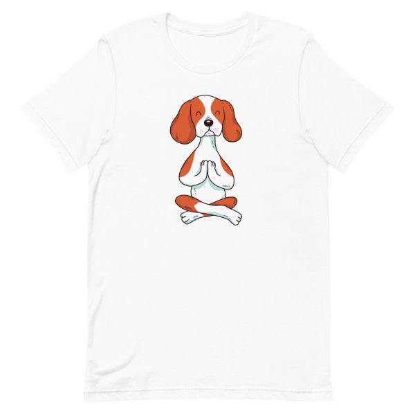 unisex-staple-t-shirt-white-front-6a15806e32bf5.jpg Yoga Dog T-Shirt