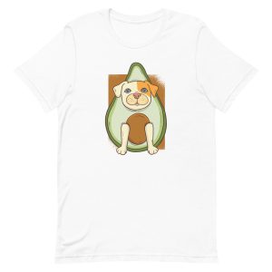 unisex-staple-t-shirt-white-front-6a1590d1907a0.jpg Avocado Dog T-Shirt