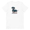 unisex-staple-t-shirt-white-front-6a1591572f1cd.jpg Dachshund Dog T-Shirt