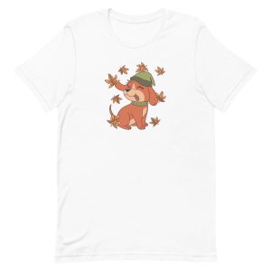 unisex-staple-t-shirt-white-front-6a1591d22654b.jpg Fall Dog T-Shirt