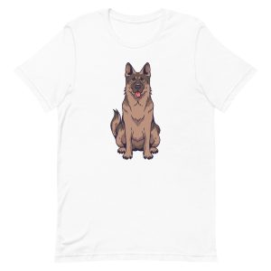 unisex-staple-t-shirt-white-front-6a15923303836.jpg German Shepherd Dog T-Shirt