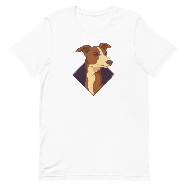 unisex-staple-t-shirt-white-front-6a15931a420af.jpg Whippet Dog T-Shirt