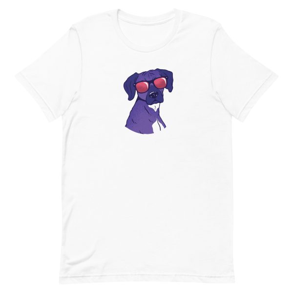 unisex-staple-t-shirt-white-front-6a15945e1c9c7.jpg Cool Shady Dog T-Shirt