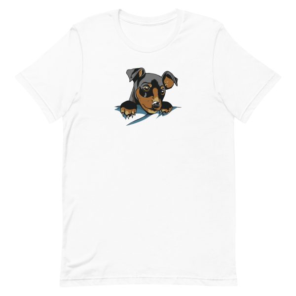 unisex-staple-t-shirt-white-front-6a1595827da78.jpg Dog In Pocket T-Shirt