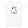 unisex-staple-t-shirt-white-front-6a1595db3186f.jpg Dabbing Morkie Dog T-Shirt