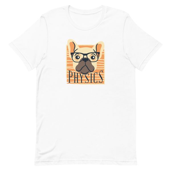 unisex-staple-t-shirt-white-front-6a15adb36bcb8.jpg Physics Nerdy Dog T-Shirt