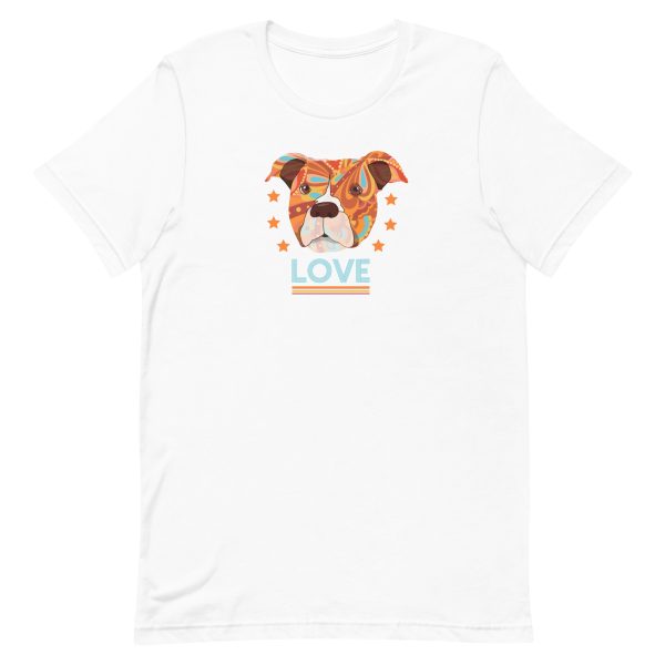 unisex-staple-t-shirt-white-front-6a15af0a45025.jpg Pitbull Terrier Head Love T-Shirt