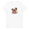 unisex-staple-t-shirt-white-front-6a16534cc97be.jpg Pug and Donut T-Shirt