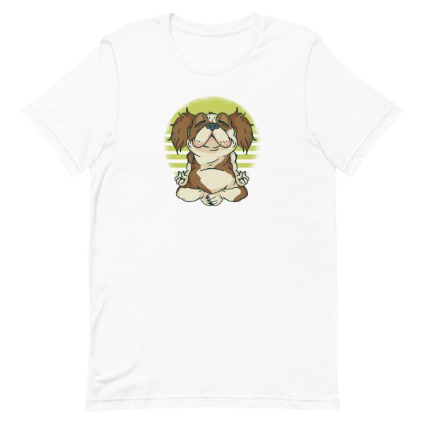 unisex-staple-t-shirt-white-front-6a165ba376dc8.jpg Cavalier Yoga T-Shirt