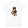 unisex-staple-t-shirt-white-front-6a1685f714763.jpg German Shepherd Dog T-Shirt