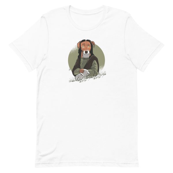 unisex-staple-t-shirt-white-front-6a16870865c99.jpg Dog Monalisa T-Shirt