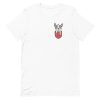 unisex-staple-t-shirt-white-front-6a16887f0cd2b.jpg French Bulldog Pocket T-Shirt