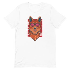 unisex-staple-t-shirt-white-front-6a168ee5902e1.jpg German Shepherd Glasses T-Shirt