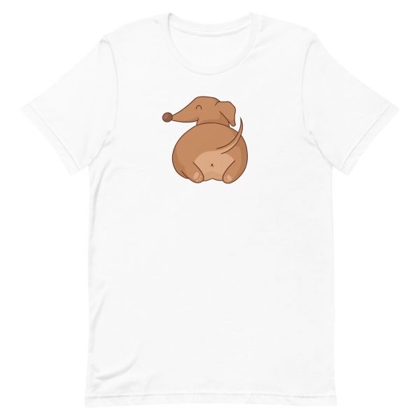 unisex-staple-t-shirt-white-front-6a1691e15e8b9.jpg Dachshund Butt T-Shirt