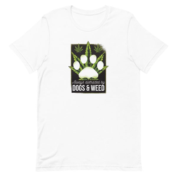 unisex-staple-t-shirt-white-front-6a16c48b120cc.jpg Dogs and Weed T-Shirt