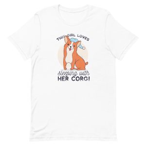 unisex-staple-t-shirt-white-front-6a16c4ef89ba3.jpg Sleepy Corgi T-Shirt